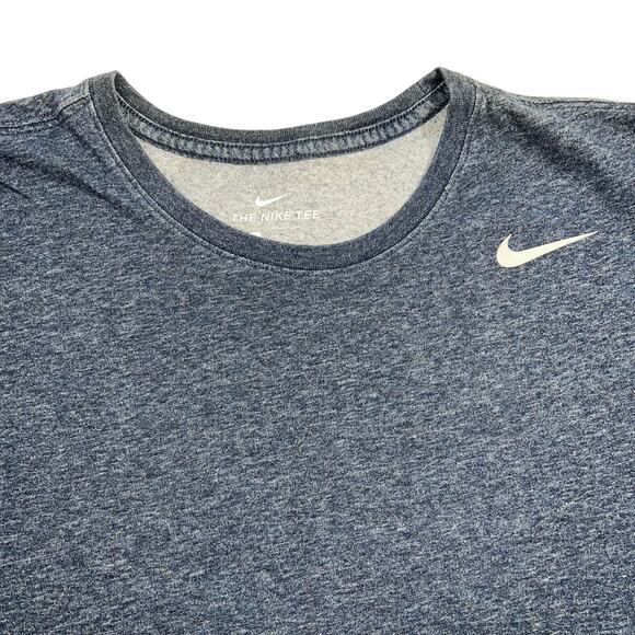 The Nike Tee Mens Dri Fit T Shirt Top Short Sleeve Moisture Wicking Blue Large - Picture 2 of 5